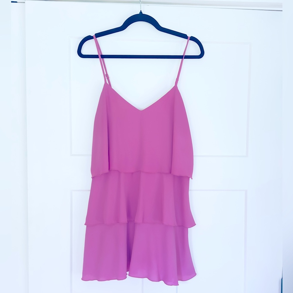 Show Me Your Mumu Pink Layered Ruffle Mini Dress – Small